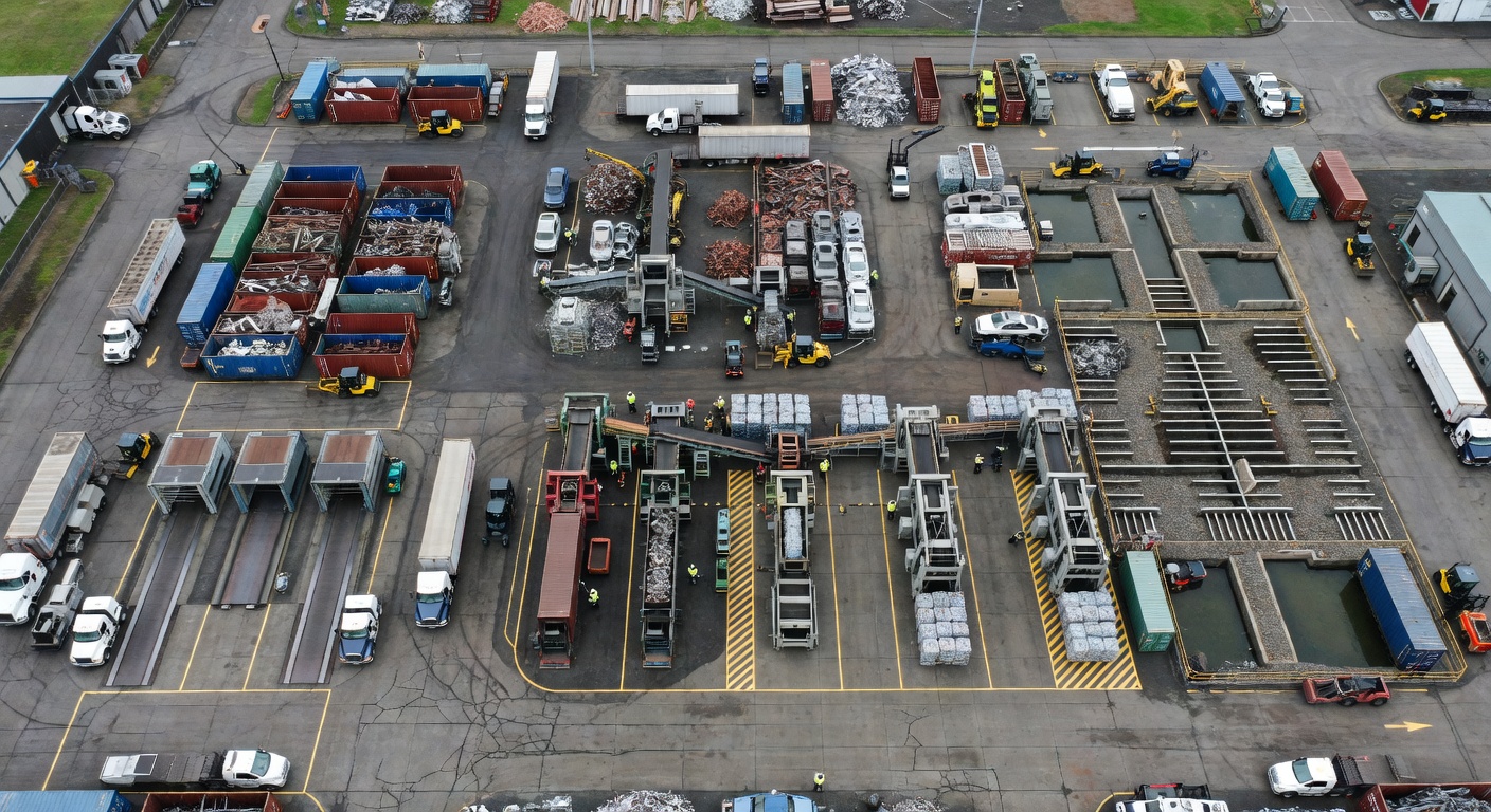 Aerial view of Bob's Metals North Portland facility